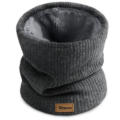 ROXUN Winter Neck Gaiter, Neck Warmer Cover Ski Gaiters for Men/Women | Soft Thick Fleece; Gentle on Skin; Stretchy Fit; Multi-function; Elegant Chic Look; Multi-color Options - color: Dark Gray