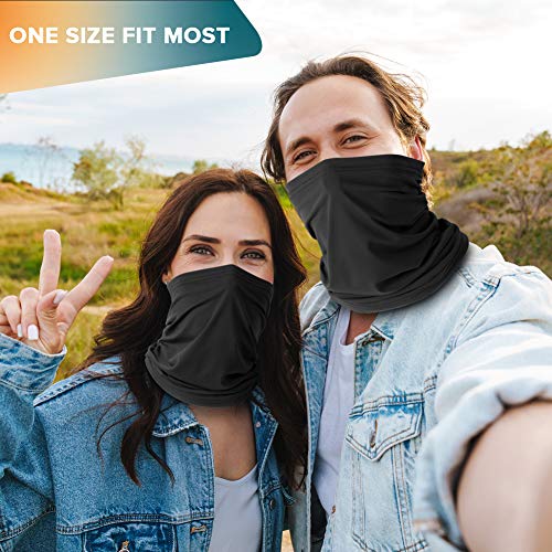 VULKIT 2 Pack Neck Gaiter Face Mask Scarf Reusable Bandanas Tube UV Protection Balaclava Outdoor Sport for Men and Women - color: Blue