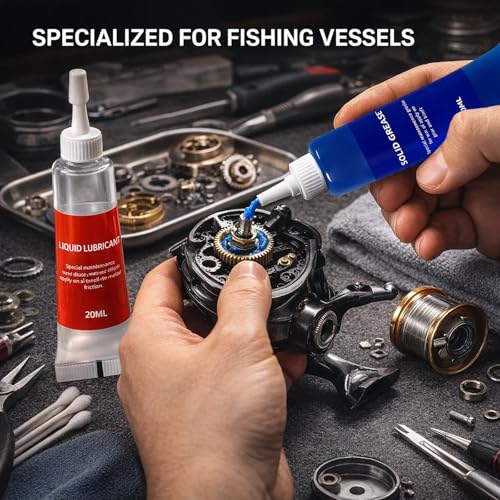 TBTFW Fishing Reel Grease, Fishing Reel Oil, Long-Lasting Lubrication, Set for All Types of Fishing Reels(1set or 2sets)
