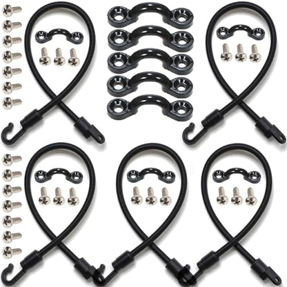 5Pcs Rod Tamer Strap Holder Deck Mount Connector Mount Rod Strap Rod Hold Down Strap for Boat Kayak Fishing - size: 12 Inch