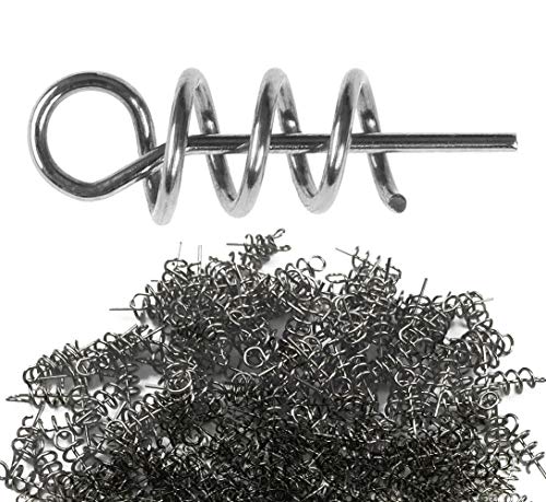 Soft Lure Spring Twist Lock, Fishing Crank Hook Centering Pin | Stainless Steel,Saltwater & Freshwater Safe, Easy To Attach & Remove, For Bass Trout Walleye, Storage Case, 15mm26mm33mm42mm - color: Nickel-A: 15*4mm 200pcs