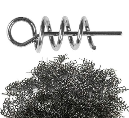 Soft Lure Spring Twist Lock, Fishing Crank Hook Centering Pin | Stainless Steel,Saltwater & Freshwater Safe, Easy To Attach & Remove, For Bass Trout Walleye, Storage Case, 15mm26mm33mm42mm - color: Nickel-A: 15*4mm 200pcs