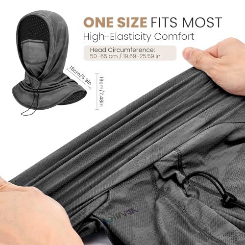 YANIKY Summer Cooling Balaclava with Breathable Holes, Sun UV Protection Face Mask for Running, Cycling, Fishing, Men & Women - color: Black & Dark Gray Camo Set