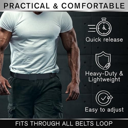 TECEUM Tactical Belt – Heavy-Duty & Quick Release – Military, Work, Rigger, Duty & Utility Belt for Men - color: Buckle 2 - Navy Blue, style: Medium-for Waist 36"-42" (Length 49")