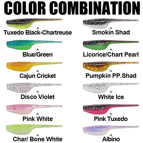 Crappie-Baits- Plastics-Jig-Heads-Kit-Shad-Minnow-Fishing-Lures-for Crappie-Panfish-Bluegill-40 &135 Piece Kit - color: BABY SHAD 135 pc.KIT