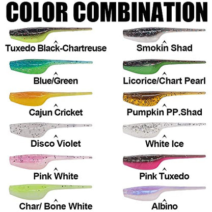 Crappie-Baits- Plastics-Jig-Heads-Kit-Shad-Minnow-Fishing-Lures-for Crappie-Panfish-Bluegill-40 &135 Piece Kit - color: BABY SHAD 135 pc.KIT