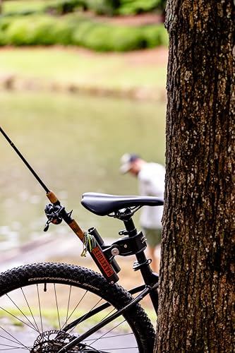 MAXXTUFF Heavy-Duty Bicycle Rod Holder, Universal Fit, Holds 2 Fishing Rods, Mounts to Seat Post - MTM103