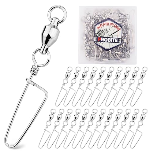 30PCS High Strength Fishing Snap Swivels – Stainless Steel Ball Bearing Barrel Swivels, Corrosion Resistant Fishing Connector Clips for Freshwater and Saltwater - size: 6#