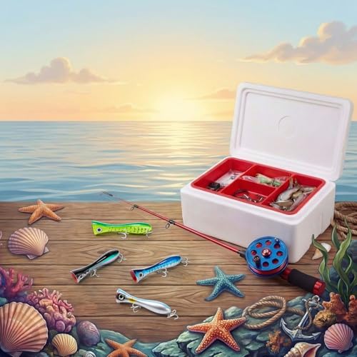 8-Inch Tuna Popper with Treble Hooks,4 Pcs Popper Saltwater Fishing Lures, Large Topwater 3D Eyes Surf Fishing Lure for Striper Barracuda Mackerel Snapper Bluefish Pencil Plugs Offshore