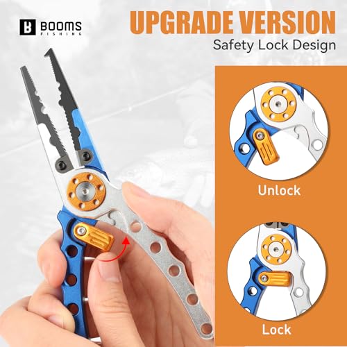 Booms Fishing Small Fishing Pliers: 5.8in Aluminium Pliers Tool - Hook Remover and Split Ring Kit, X01