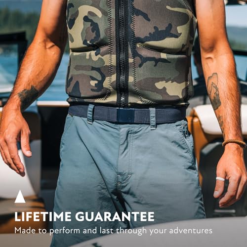 Arcade Belts A2 Unisex Adventure Belt: Heavy Duty Stretch, Metal Free Buckle - color: Atlas - Khaki, size: Standard (Up to 40"); 1.5" Wide