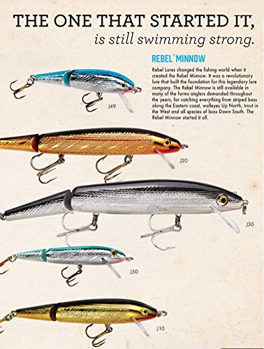 Rebel Lures Jointed Minnow Crankbait Fishing Lure - color: Silver/Black, size: 3 1/2 in (5/16 oz)