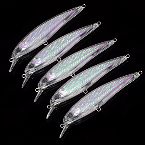 Aorace 20pcs/Lot 11cm/11.73g Unpainted Jerkbaits Blank Lure Bodies Fishing Floating Laser Minnow with Holographic Insert Hard Lure Body
