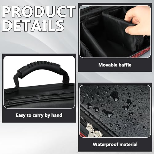 Fishing Line Management Bag Portable Waterproof Reel Gear Bag Line Organization for Spools with 6 Adjustable Dividers for Spinning, Baitcasting, Fly Reels