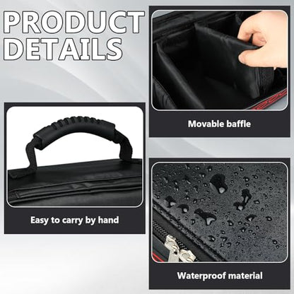 Fishing Line Management Bag Portable Waterproof Reel Gear Bag Line Organization for Spools with 6 Adjustable Dividers for Spinning, Baitcasting, Fly Reels