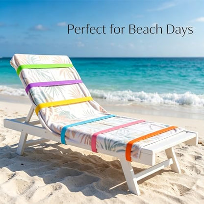 6 Pack Beach Towel Bands, Pool & Cruise Chair Essentials, Towel Bands for Cruise Chairs, Stretch Towel Holder Clips