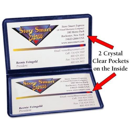 STORE SMART Navy Blue Folding Business Card Holders - 10 Pack - Polypropylene Plastic (RPP2915NB10) - color: Navy Blue, size: 10-Pack