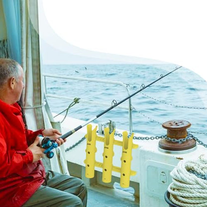 Aventik Tube Fishing Rod Holder Bracket Wall Mounted Boat Side Mount Tool Holder Tube Links with Screws 1/2/3/4/6 Pole Tube Fishing Rod Holders - color: 4-Pole Yellow