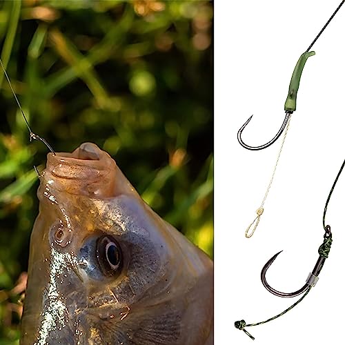 OROOTL Barbless Fishing Hooks, 180pcs Carp Fishing Hooks Barbless Carp Hooks Circle Hook Freshwater Saltwater Fly Tying Hooks Carp Hair Fishing Tackle - size: 2#-180pcs