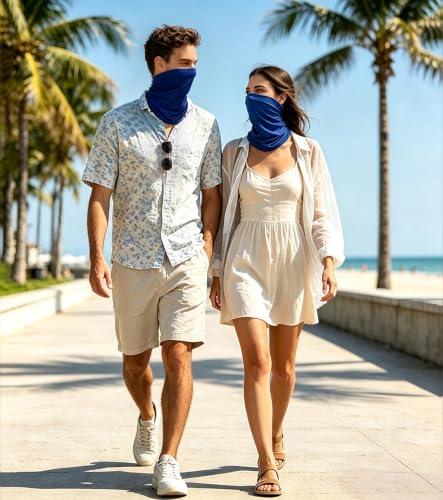 Fishing Neck Gaiter, Sun Protection Face Mask, Cooling Neck Shield Scarf Cycling Balaclava Bandana for Men and Women - color: Royal Blue