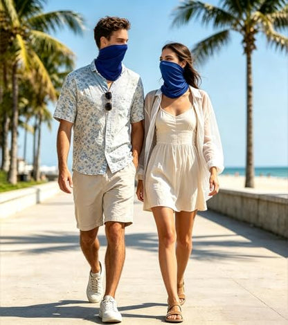 Fishing Neck Gaiter, Sun Protection Face Mask, Cooling Neck Shield Scarf Cycling Balaclava Bandana for Men and Women - color: Royal Blue