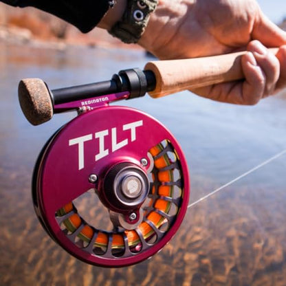 Redington Tilt Euro Nymph Reel - 2-5 Fly Reel for Euro Nymph Fishing - Large Arbor Design - Smooth Drag - Removable Weights for Perfect Balance on Any Fly Rod - 100yds/20lb Capacity - color: Silver/Black