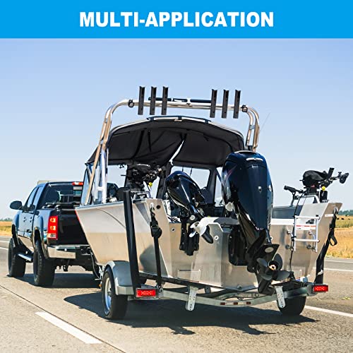 PATIKIL Fishing Pole Holder for Boat, 6 Pack Plastic Boat Pole Bracket Fishing Tube Rod Holder Racks Side/Wall Mounted with Screws for Boat Kayak Truck, Black