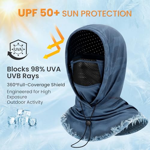 YANIKY Summer Cooling Balaclava with Breathable Holes, Sun UV Protection Face Mask for Running, Cycling, Fishing, Men & Women - color: 3-pack: Black, White, Blue