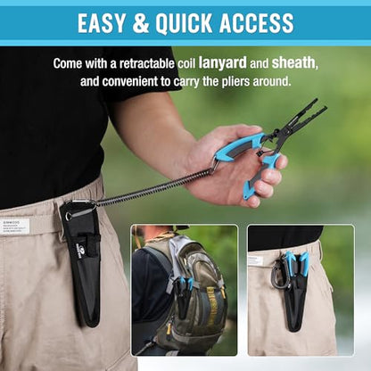Mossy Oak Fishing Tools Kit- Fishing Plier, Fish Lip Gripper, Multifunctional Fishing Hook Remover with Lanyards Sheath, Saltwater Resistant Fishing Accessories & Equipment, Fishing Gifts for Men - style: 2pc fishing tool kit