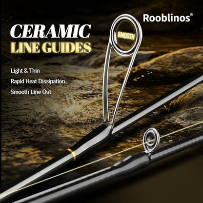 Ultralight Trout Spinning Rod,1.85m 6' Fast Action Carbon Fiber Fishing Pole, Stream Lake River Bass Trout Panfish Crappie 0.8-7g Lure, Sensitive Tip, Portable 2-Piece Travel Design - size: OPT-S612UL, 1.85m