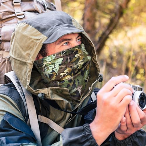 SATINIOR Summer Camo Neck Gaiter UV Protection Cooling Face Mask Sun Hood Bandanas for Men Women Sunscreen Breathable Bandana - style: Hunting Style