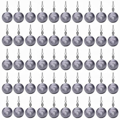 50Pcs Round Fishing Weights Sinkers Ball Fishing Weights Casting Drop Shot Sinkers Catfishing Sinkers Lead Weights Sinkers with Barrel Swivels for Saltwater Freshwater Fishing-(3.5-10g) - size: 3/16oz(5g)-50 Pack