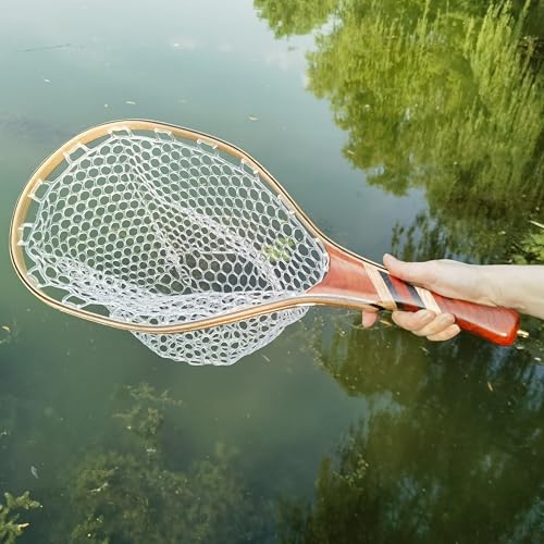 AIRROAD Fly Fishing Landing Net.Gifts for Father - style: Pu-1
