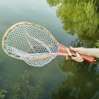 AIRROAD Fly Fishing Landing Net.Gifts for Father - style: Pu-1