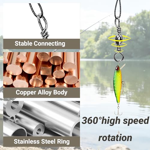 Atibin Steel Wire Fishing Leader Lure Stainless Snap Fishing Leaders Freshwater Saltwater Swivel Leader Wire Strong Black Nickel - size: Size #6 (11.8in-70lb) 30pcs