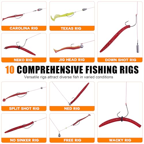345pcs Fishing Accessories Kit, Fishing Tackle Box with Jig Head Hooks Worm Hooks Weights Sinkers Swivels Snaps Beads, Fishing Gear Set Equipment for Bass Trout Saltwater Freshwater Fishing - style: 345pcs Fishing Accessories Kit