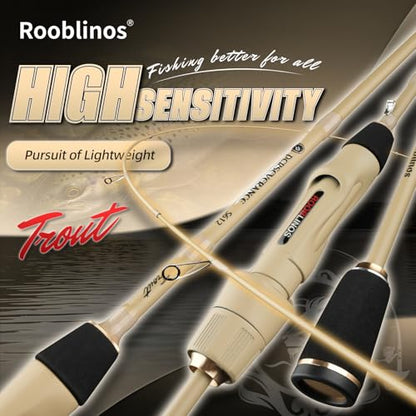Ultralight Trout Spinning Rod,1.85m 6' Fast Action Carbon Fiber Fishing Pole, Stream Lake River Bass Trout Panfish Crappie 0.8-7g Lure, Sensitive Tip, Portable 2-Piece Travel Design - size: PE-S612UL-1.85m