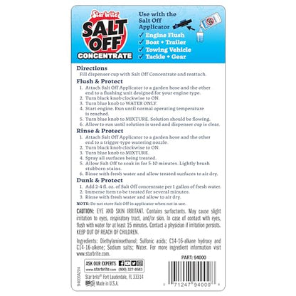 STAR BRITE Salt Off Kit Applicator & 32 OZ Concentrate for Marine Engine Flush & Salt Removal on Boats, Trailers, Fishing Gear, Dive Equipment, and More