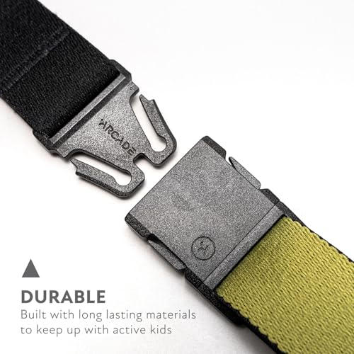 Arcade Belts A2 Youth Unisex Adventure Stretch Belt | Heavy Duty Elastic, Metal Free Buckle - color: Static - Olive