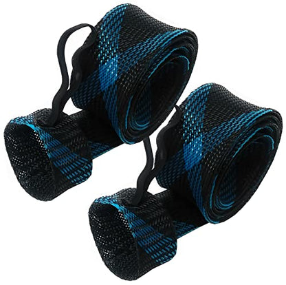 Reaction Tackle Rod Socks, Fishing Rod Sleeves and Covers for Spinning and Casting Rods, Breathable Mesh Rod Protectors with Elastic Band (2-Pack) - color: Black/Blue