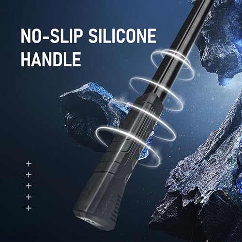 Black Paw Long Fishing Net Large Folding Landing Net with Robust Telescopic Handle for Freshwater and Saltwater, Extend to 45-64 Inch