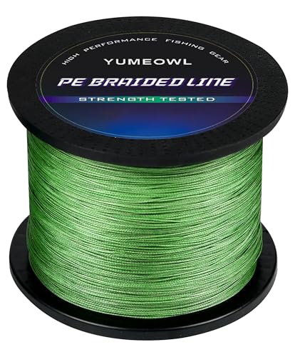Thinner Braided Fishing Line, Ultra-Strong Abrasion Resistant Zero Stretch Braided Line, 4&8 Strand - color: Moss Green, size: X4-4lb-164yds-0.05mm