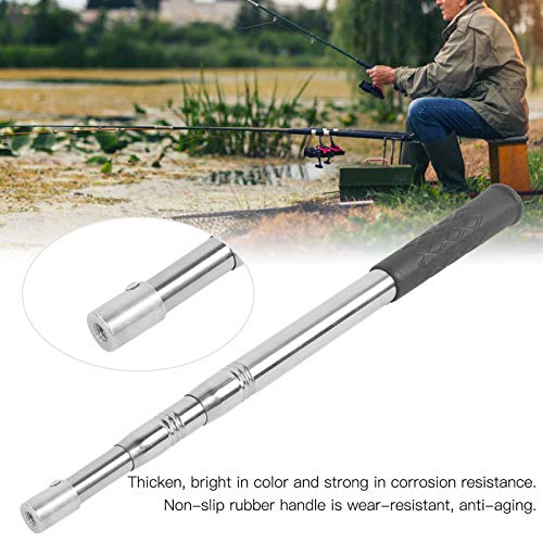Fishing Landing Net, 3-Section Telescoping Stainless Steel Handle Multi-Use Net for Freshwater Saltwater Ice Fishing Anglers