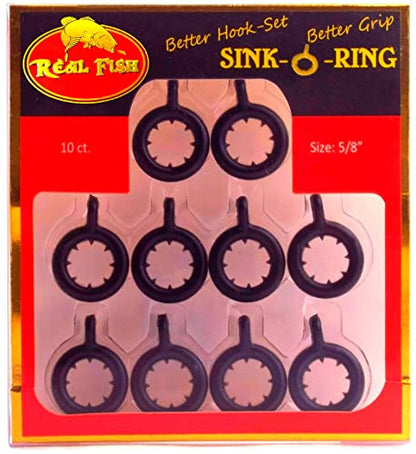 Sink-O-Ring Wacky Rig Kit O Ring NO Tool Needed Use Senko Worms Fishing Hooks O-Rings Easy to Rig Saves Time and Money (1/4", 3/8" OR 5/8" Black)