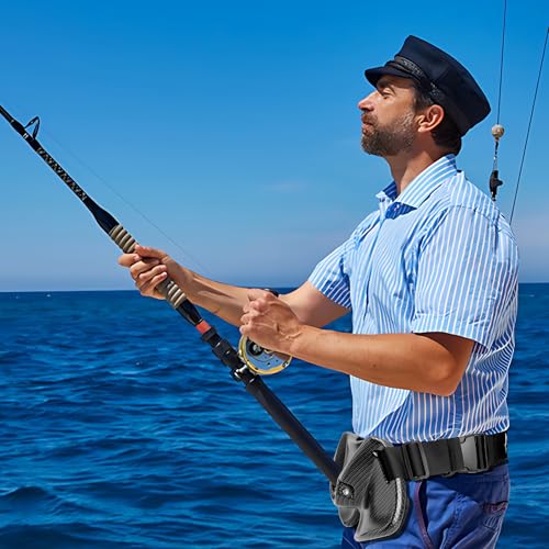 SANLIKE Fishing Belt Rod Holder Lightweight Carbon Fiber Fishing Belt | Adjustable heavy-duty nylon strap with quick buckle, suitable for offshore boat, deep sea and surf rock fishing