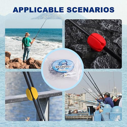Fishing Rod Holder Straps, 2pcs Silicone 5-Holes Fishing Rod Fixed Ball, Fly Fishing Puller Fishing Accessories for Fishing Pole - style: Black-2pcs