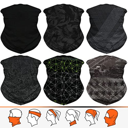 JOEYOUNG Headwear, Bandana, Neck Gaiter Head Wrap Headband Balaclava Magic Scarf - color: A-black