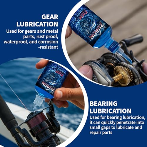 2oz Fishing Reel Oil Lubricant for Saltwater Fishing Reels, Reel Bearings, Gears, Freshwater Saltwater Reel Lubrican
