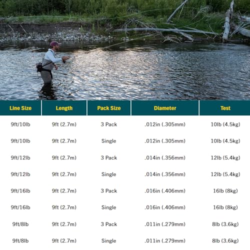 Rio Products Bass Leader, Freshwater Tapered Leader for Fly Fishing, Designed for Bass Fly Fishers - size: 10LB