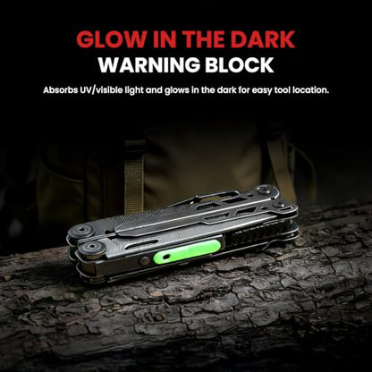 Multitool, 33-in-1 Stainless Steel Multi Tool Pliers with Screwdriver Sleeve, Damascus Pocket Knife, Nylon Sheath for Outdoor, Survival, Camping, Hiking, Simple Repair - size: 33-in-1